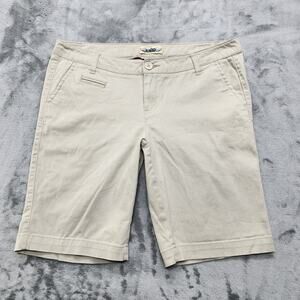 Freestyle Shorts Womens 13 Juniors Tan Khaki Low Rise Bermuda Chino Straight Leg